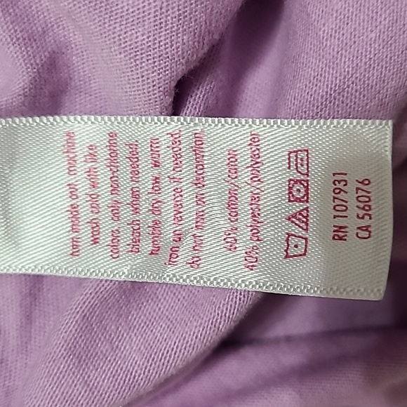 JUSTICE Lavender Purple Crop Tee Shirt Cold Shoulder Short Sleeve - Size 12 - Picture 8 of 10